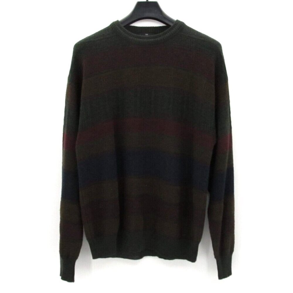 Vintage Italian Sweater Co Sweater Mens Large Striped Acrylic Wool Grandpa 90s